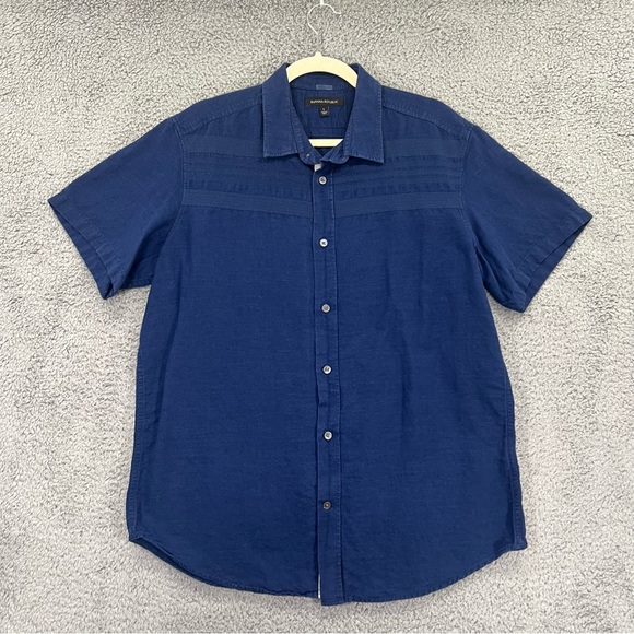 Banana Republic Button Shirt Short Sleeves Blue Men Size Large - Picture 1 of 6